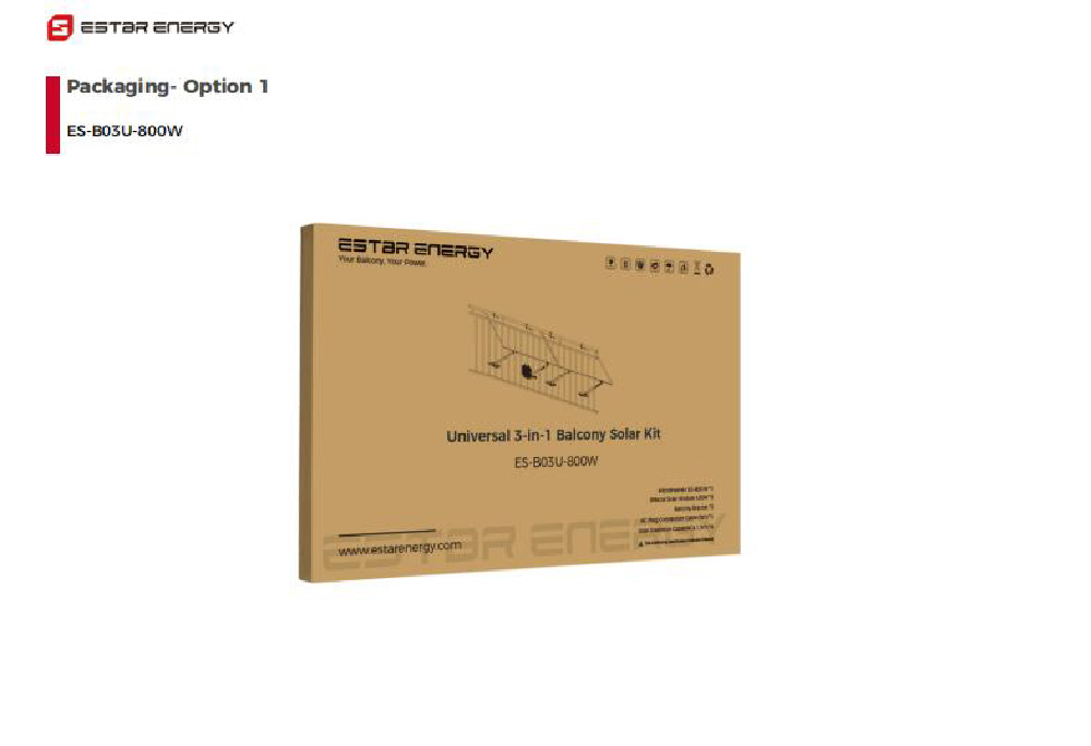 Universal 3 in 1 Balcony Solar Kit - Packaging Option 1