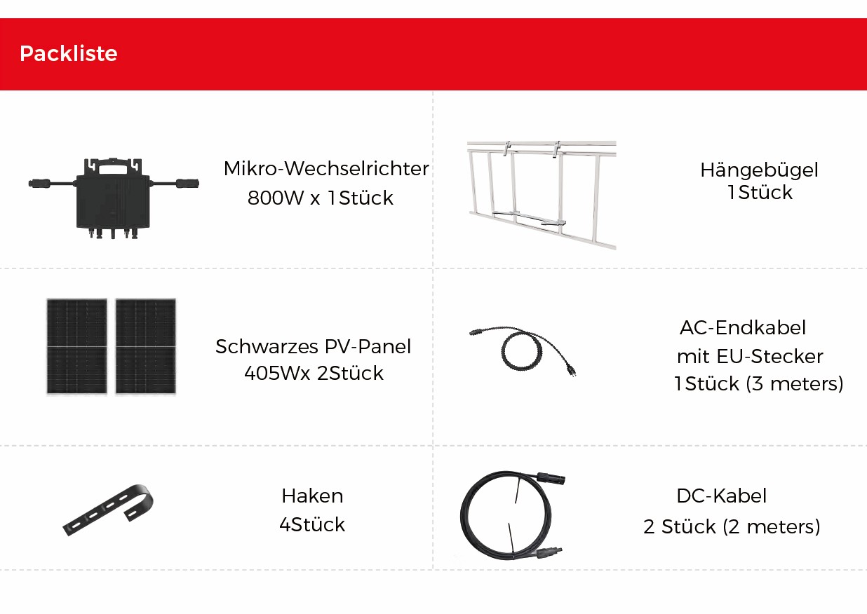 HERF800-P405S Packliste